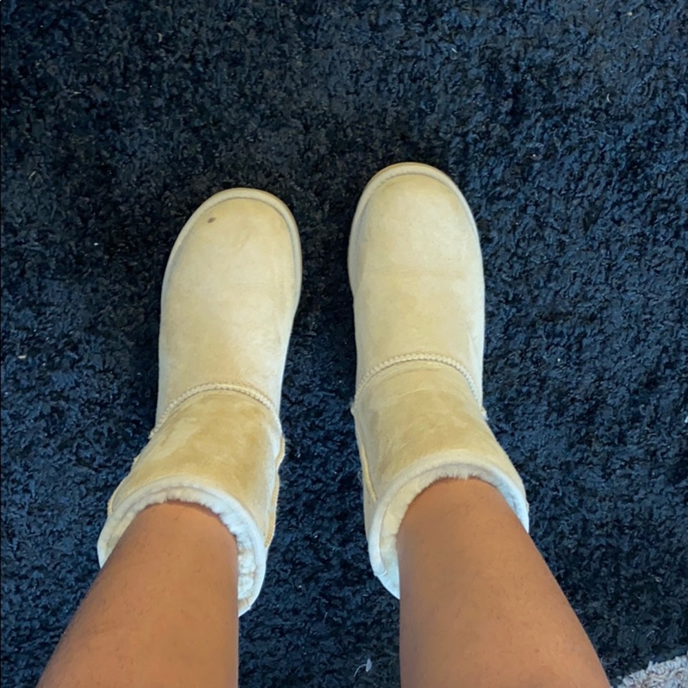 Sand color mid length uggs
